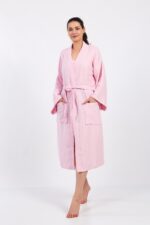 Pinky Pamuklu Müslin Bornoz - الصورة 7