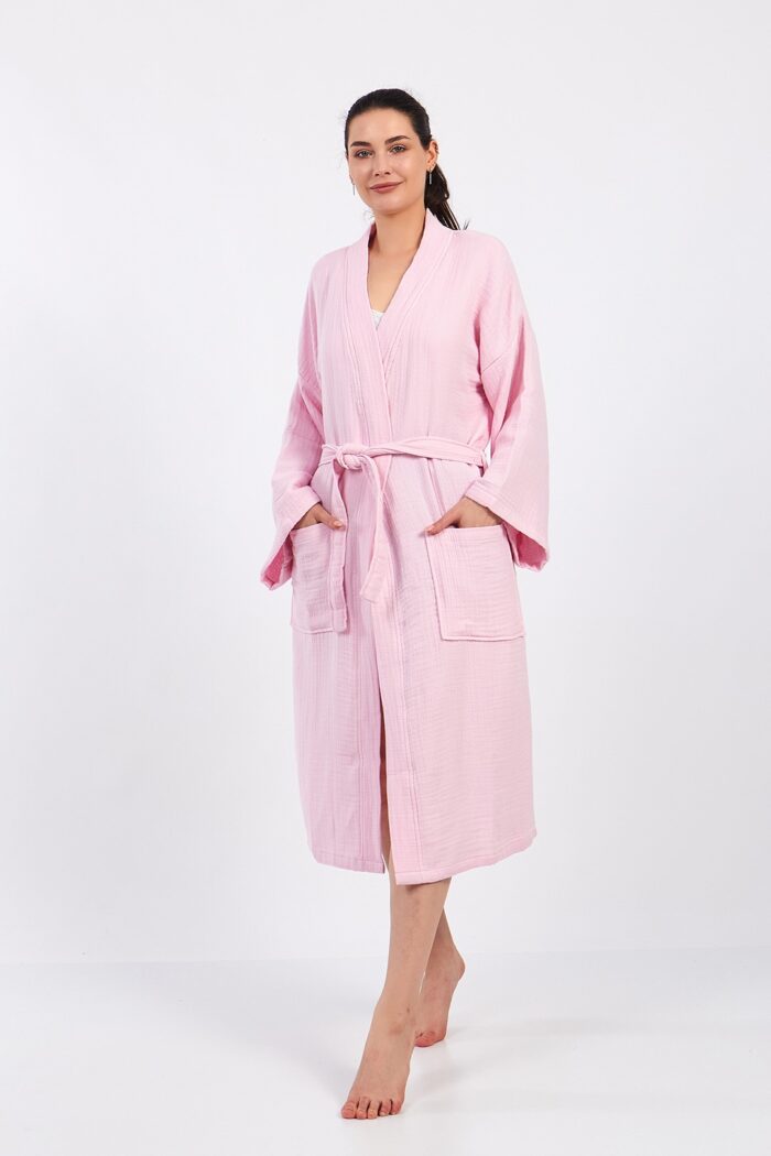 pinky-pamuklu-muslin-bornoz Pinky Pamuklu Müslin Bornoz - الصورة 7