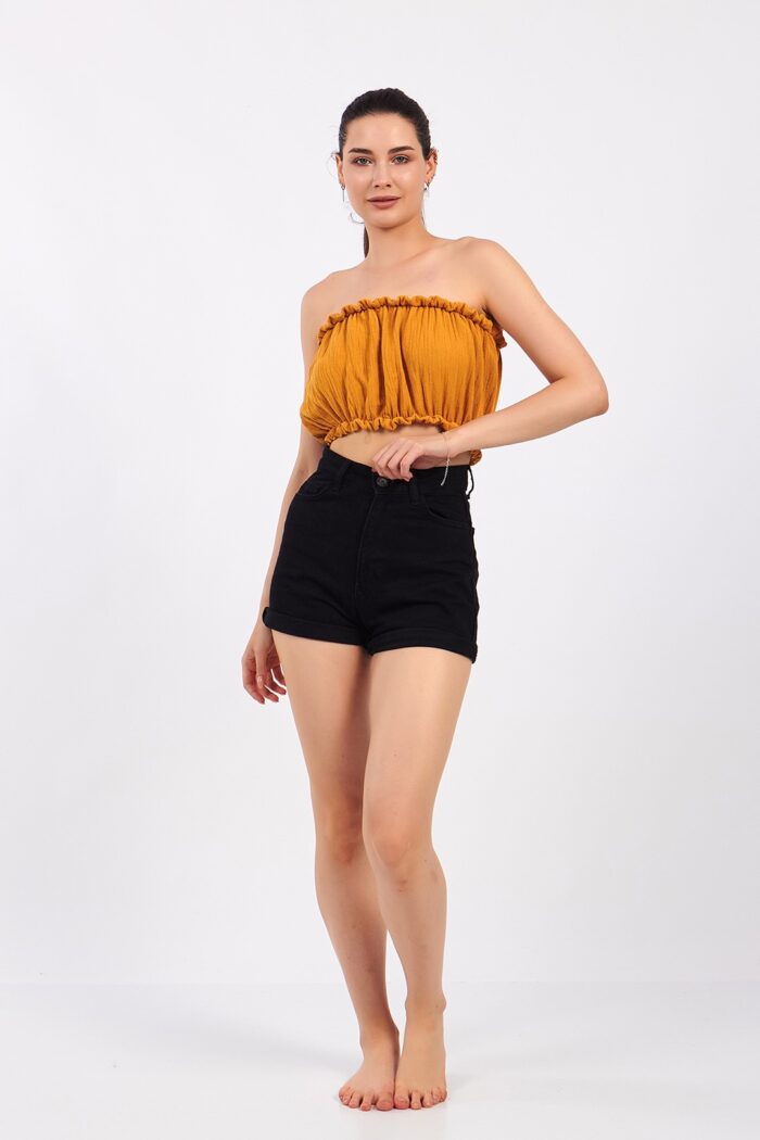 yellow-cotton-muslin-crop Sarı Pamuklu Müslin Crop - Image 10