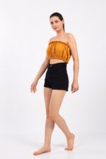 Sarı Pamuklu Müslin Crop - Image 8