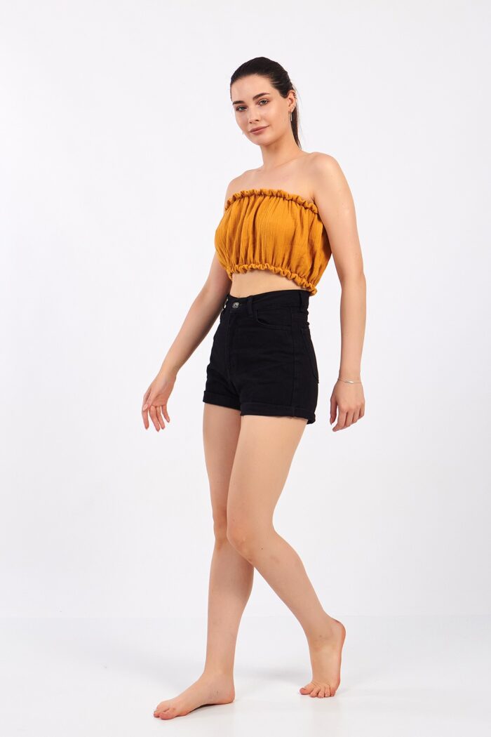 yellow-cotton-muslin-crop Sarı Pamuklu Müslin Crop - Image 8