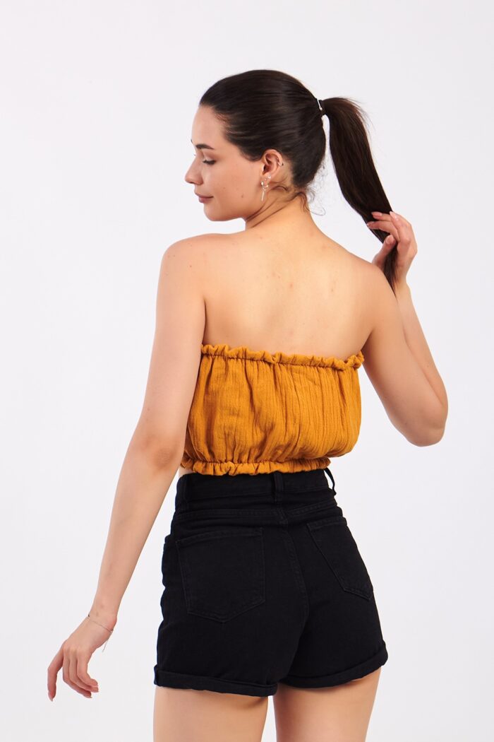 yellow-cotton-muslin-crop Sarı Pamuklu Müslin Crop - Image 2