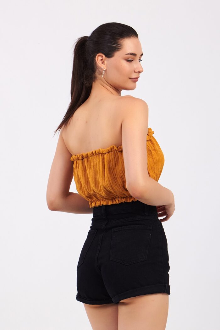 yellow-cotton-muslin-crop Sarı Pamuklu Müslin Crop - Image 6