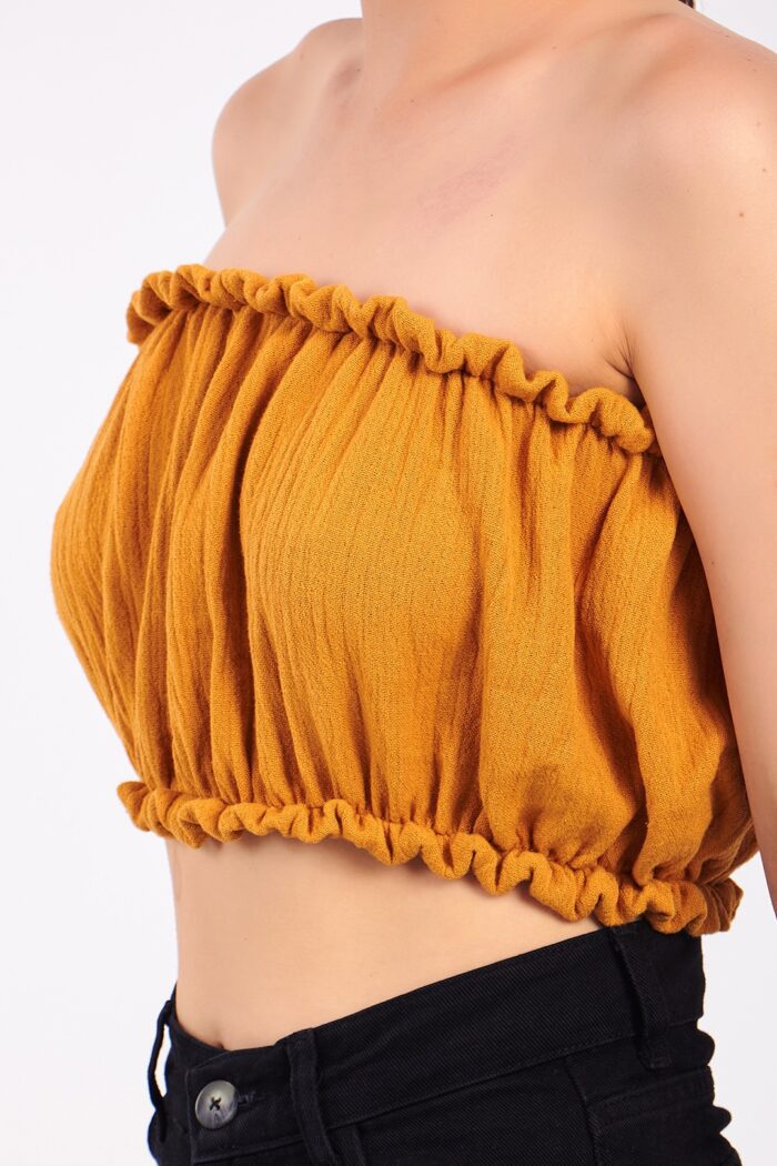 yellow-cotton-muslin-crop Sarı Pamuklu Müslin Crop - Image 3