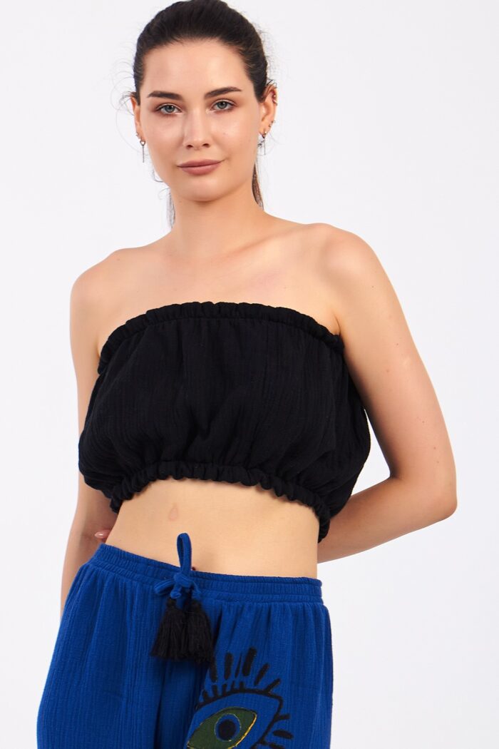 black-cotton-muslin-crop Siyah Pamuklu Müslin Crop - Image 6