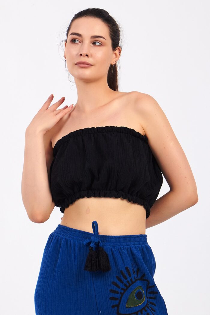 black-cotton-muslin-crop Siyah Pamuklu Müslin Crop - Image 5