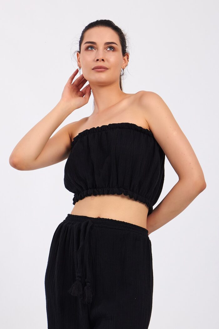 black-cotton-muslin-crop Siyah Pamuklu Müslin Crop - Image 9
