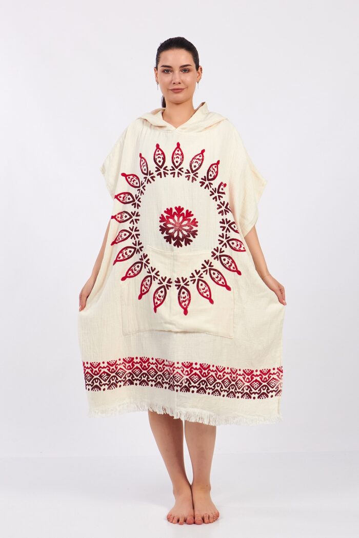 Schneeflocke Baumwolle Musselin Surf Poncho