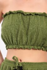 ⁦Yeşil Pamuklu Müslin Crop⁩ - الصورة ⁦3⁩