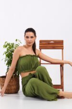 ⁦Yeşil Pamuklu Müslin Crop⁩ - الصورة ⁦12⁩