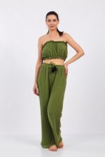 ⁦Yeşil Pamuklu Müslin Crop⁩ - الصورة ⁦11⁩