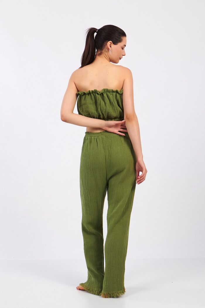 ⁦Yeşil Pamuklu Müslin Crop⁩ - الصورة ⁦9⁩