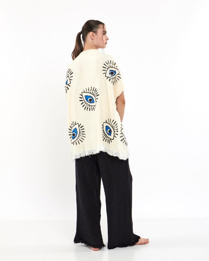 Blue Eye Siyah Pantolonlu Müslin Yelek