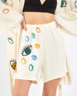 Colorful Eyes Şortlu Takım Kimono