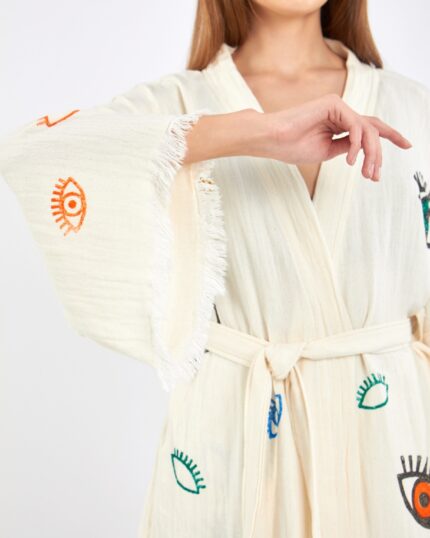 Bunte Augen Shorts Set Kimono