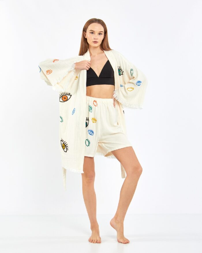 Colorful Eyes Şortlu Takım Kimono Colorful Eyes Şortlu Takım Kimono