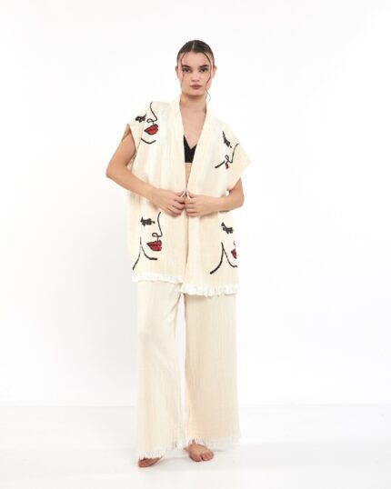 Bunte kleine Augen Musselinweste mit Hose