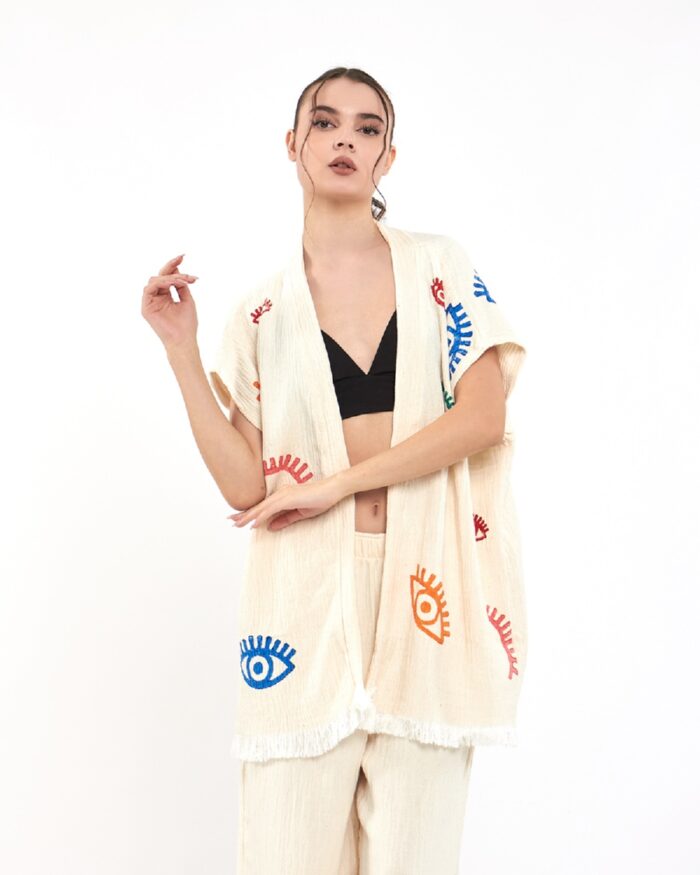 Bunte kleine Augen Musselinweste mit Hose Bunte kleine Augen Musselinweste mit Hose