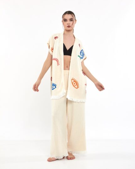 Bunte kleine Augen Musselinweste mit Hose