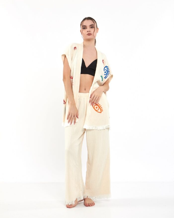 Bunte kleine Augen Musselinweste mit Hose Bunte kleine Augen Musselinweste mit Hose