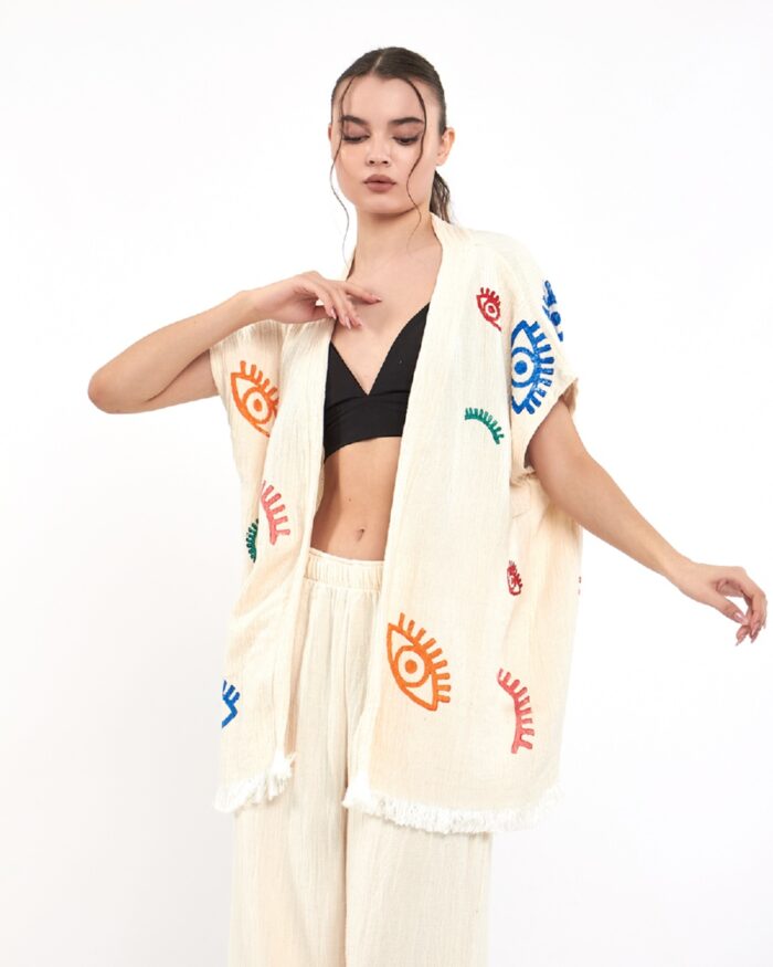 Bunte kleine Augen Musselinweste mit Hose Bunte kleine Augen Musselinweste mit Hose