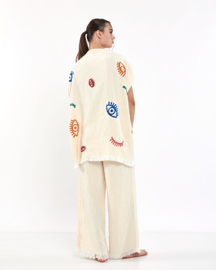 Bunte kleine Augen Musselinweste mit Hose Bunte kleine Augen Musselinweste mit Hose