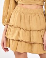 Crop Etekli Takım Amber Sarısı