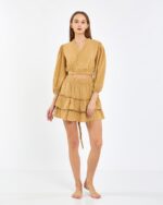 Crop Etekli Takım Amber Sarısı