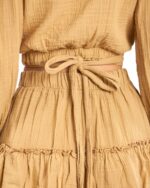 Crop Etekli Takım Amber Sarısı