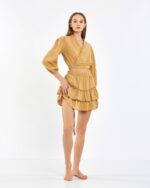 Crop Etekli Takım Amber Sarısı