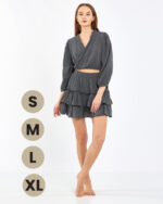 Crop-Rock-Anzug Anthrazit