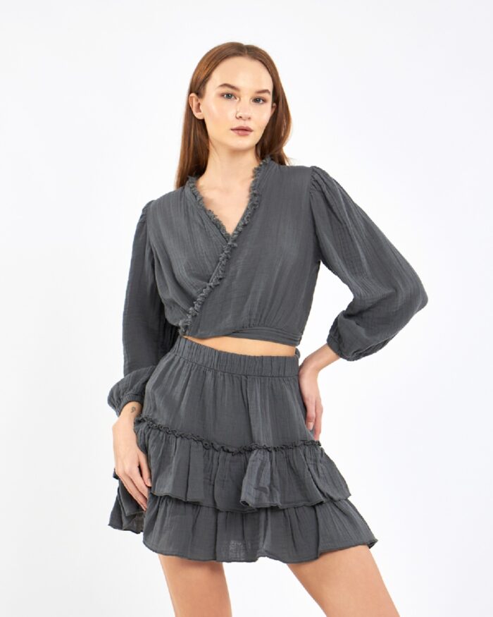 Crop-Rock-Anzug Anthrazit