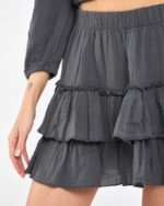 Crop-Rock-Anzug Anthrazit