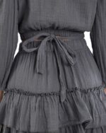 Crop-Rock-Anzug Anthrazit