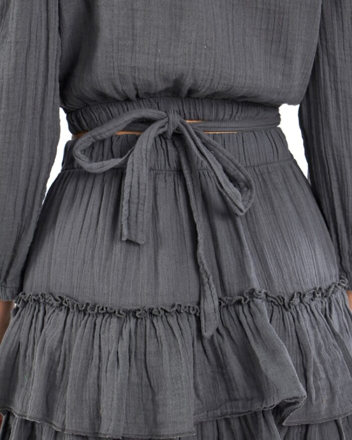 Crop-Rock-Anzug Anthrazit