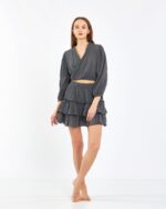 Crop-Rock-Anzug Anthrazit