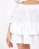 Crop Etekli Takım Beyaz