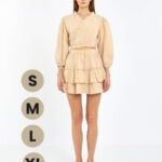 Crop-Rock-Anzug Elfenbein