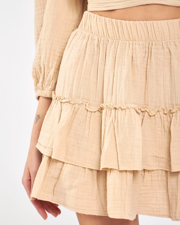 Crop Etekli Takım Fildişi