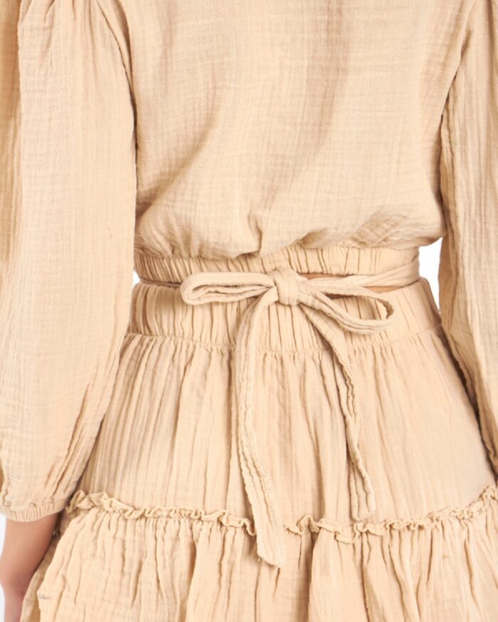 Crop Etekli Takım Fildişi