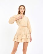 Crop Etekli Takım Fildişi