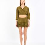 Crop Etekli Takım Haki