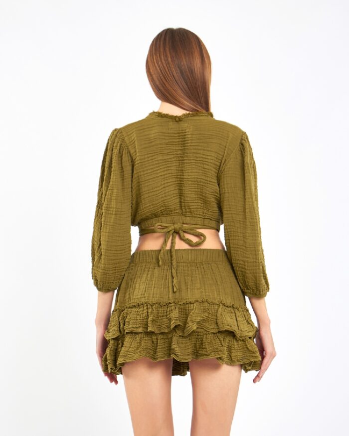 Crop Skirted Suit Khaki Crop Skirted Suit Khaki