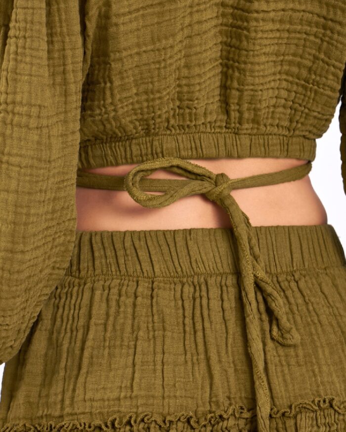 Crop Skirted Suit Khaki Crop Skirted Suit Khaki