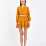 Crop Etekli Takım Hardal Sarısı