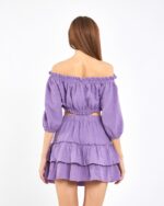 Crop Skirted Suit Lilac