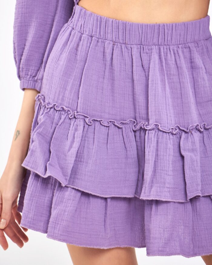 Crop Skirted Suit Lilac