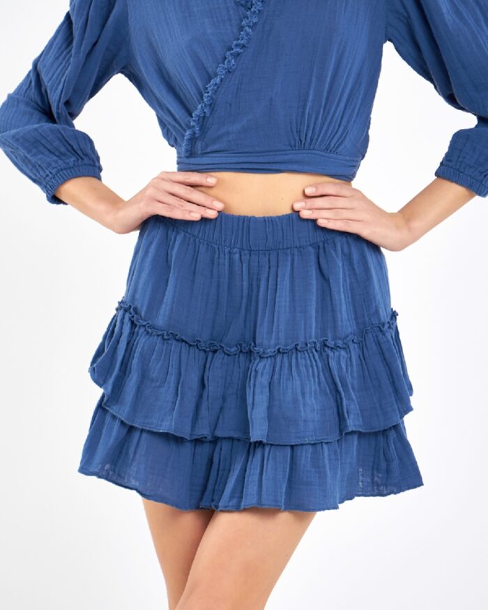 Crop Skirt Suit Parliament Blue