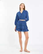 Crop Skirt Suit Parliament Blue