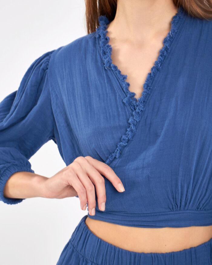 Crop Skirt Suit Parliament Blue